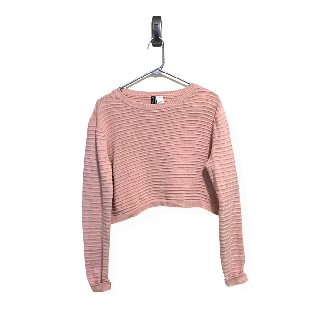 H&M Divided Pink Crop Sweater